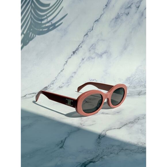 NEW Celine CL40194U Triomphe Dusty Pink Oval Sunglasses - Picture 9 of 9